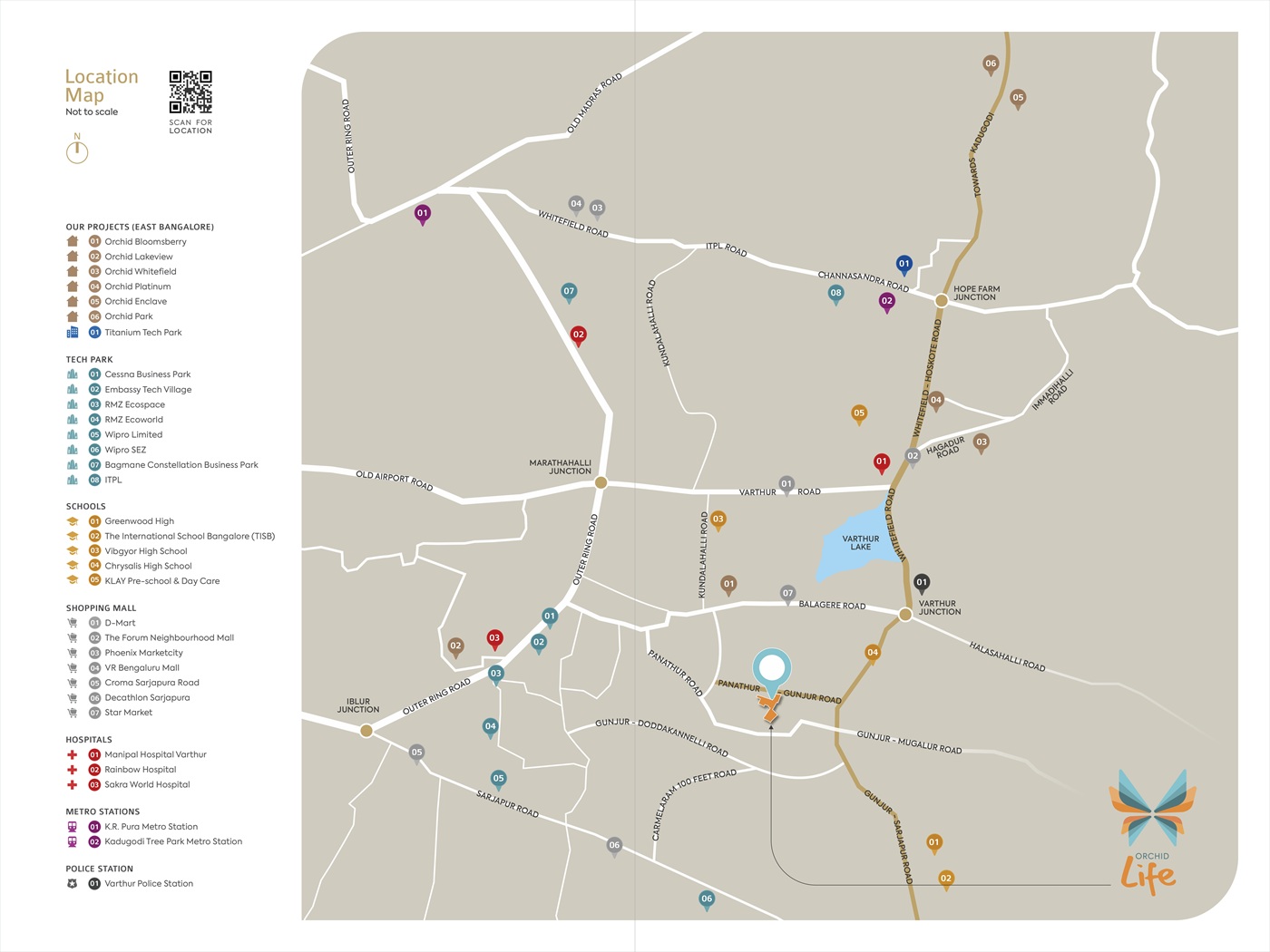Goyal Orchid Life Gunjur Varthur Location Map